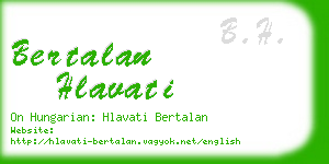 bertalan hlavati business card